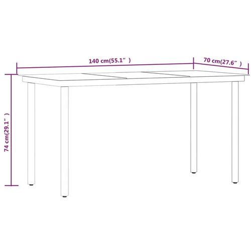 vidaXL 7-dijelni vrtni blagovaonski set crni Cene
