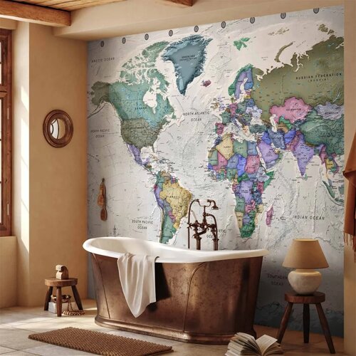  Foto tapeta - Geography study - world map with signed countries in English 150x105 Vodootporna Cene