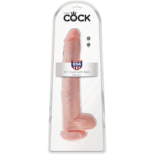 King Cock 14 testisov velik dildo (35 cm) - naravni Cene