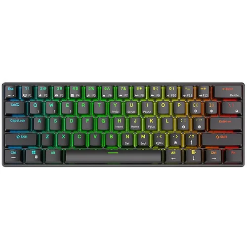 Royal Kludge RK61 RGB mehanička tipkovnica, smeđi prekidači, crna, UK layout