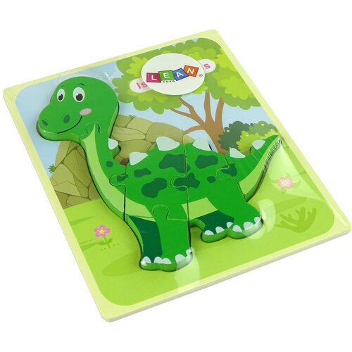 Wooden Isanosaurus Green Dinosaur Puzzle Slike