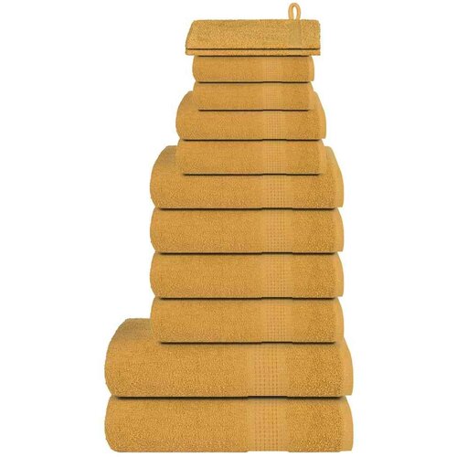  12-dijelni set ručnika zlatni 360 gsm 100 % pamuk Slike