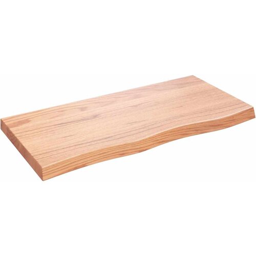 Maison Chic Stenska polica - Viseča Polica svetlo rjava 100x50x(2-6) cm trdna hrastovina, (21784648) Cene