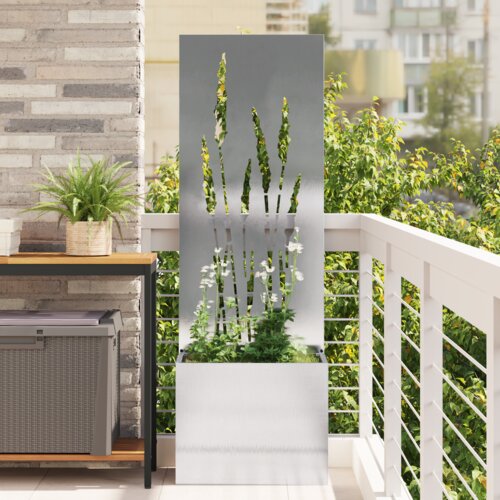 vidaXL Vrtni Sadič s Dekorativnom Pločom Srebrna 50 x 140 cm Cijene