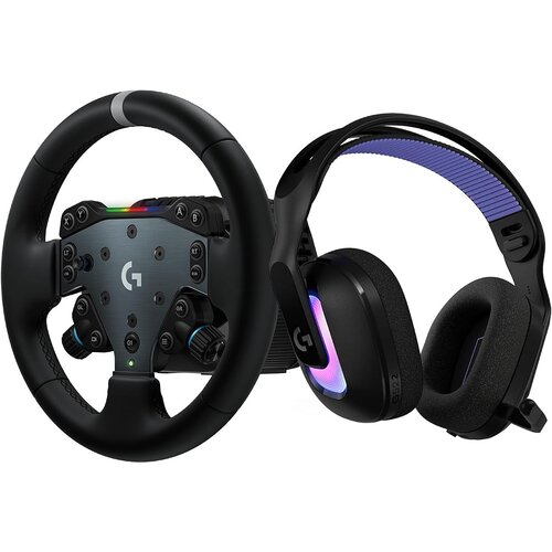 Logitech G RS50 sistem in brezžične igralne slu&amp;scaron;alke G522 Lightspeed črne barve za PS5 &amp;amp; PS4 &amp;amp; PC Slike