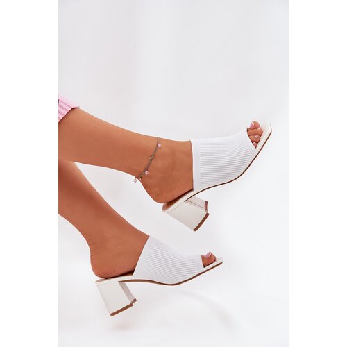 Boto Women&amp;#039;s Heeled Block Sandals White Wenilan Slike