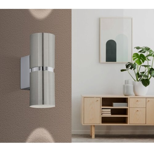 Eglo Passa zidna/2, led, gu10, 2x3,3w, krom/nikl mat Slike