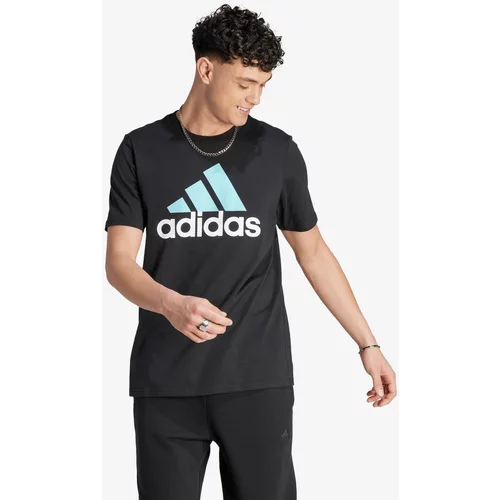 Adidas Bombažna kratka majica črna barva