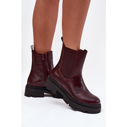 Boto Insulated ankle boots with zipper burgundy Niviane Slike