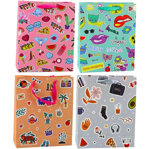 GIFT Bag Stickers Colored Stamps 32 x 26 x 12 cm Slike