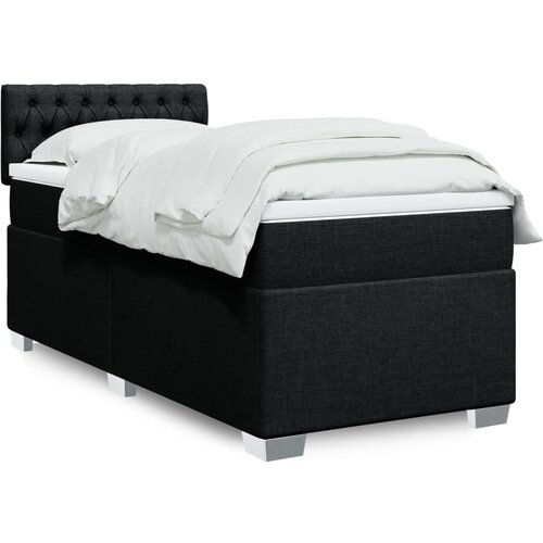 vidaXL Krevet s oprugama i madracem crni 90x200 cm od tkanine Cene