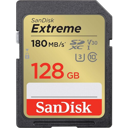 San Disk Extreme PLUS 128GB SDHC Mspominska kartica 180MB/s in 90MB/s branje/pisanje, UHS-I, Class 10, U3, V30 Slike