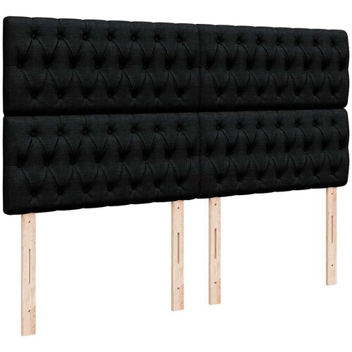 VidaXL Otomanski okvir kreveta s madracima crni 200x200cm od tkanine Slike