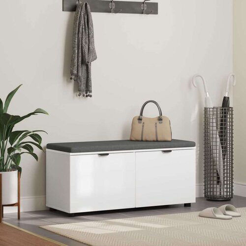  Haldna klop z blazino s shranjevanjem Bela 100 x 38 x 46 cm, (5000155723) Cene