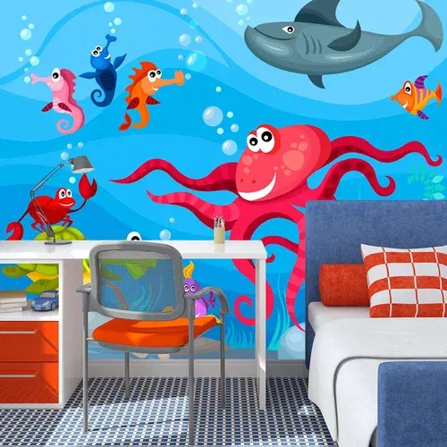  tapeta - Octopus and shark 250x193