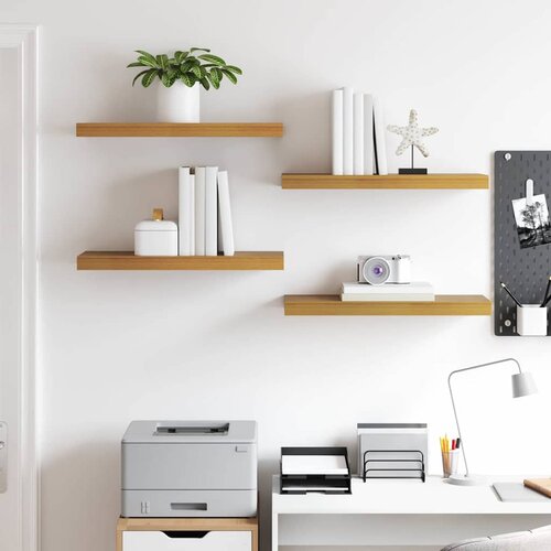  Polica na zidu Zidne 4 pcs Bež 60 x 23 x 4 cm Konstruirano drvo Slike