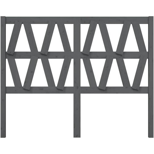  Uzglavlje za krevet sivo 126 x 4 x 100 cm od masivne borovine Slike