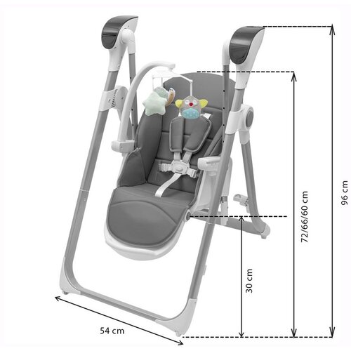 New Baby Smart hranilica-ljuljačka 2u1 grey Slike