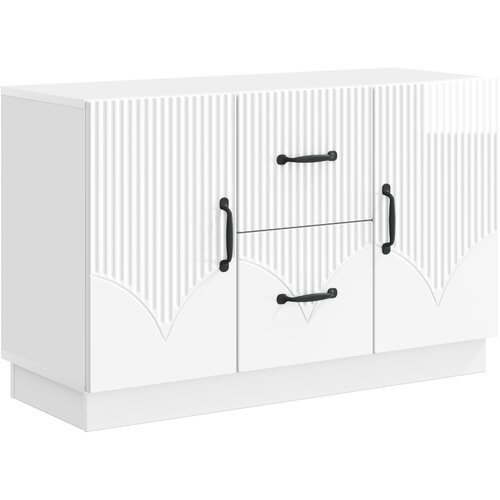vidaXL Strani &scaron;al Bela visok sijaj 89 x 34,5 x 57 cm Inženirski les, (5000217928) Cene