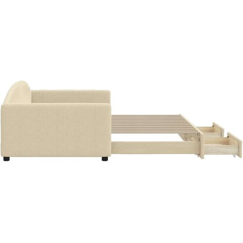 vidaXL Izvlečna dnevna postelja s predali krem 100x200 cm bl Cene