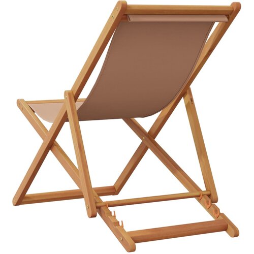  Sklopive stolice za plažu 2kom tkanine i masivno drvo smeđesive Slike