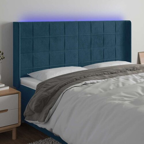 LED uzglavlje tamnoplavo 163x16x118/128 cm bar&scaron;unasto Cijene