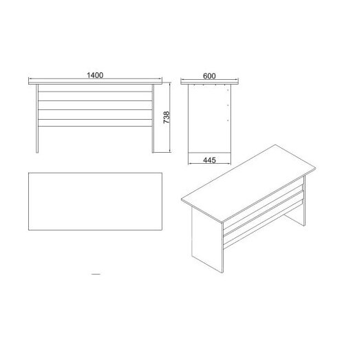 Hanah home Radni sto, 140x73,8x60 cm, Orah Slike