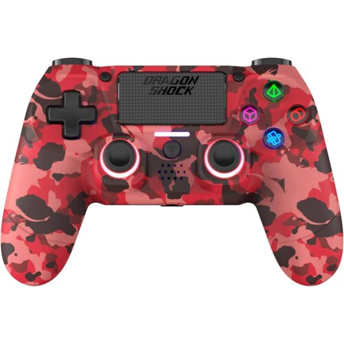 DRAGONSHOCK Mizar Red Camo | PS4 PC In Mobilne Naprave | Bluetooth USB-C 620 mAh | Brezžični Gaming Kontroler Slike