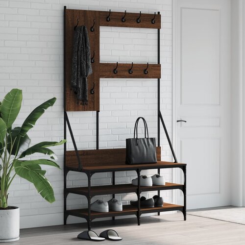 vidaXL Stalak za odjeću i cipele smeđa boja hrasta 100x40x184 cm Cijene