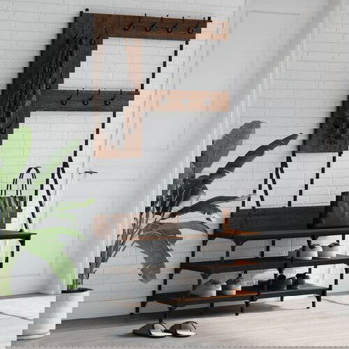 VidaXL Stalak za odjeću i cipele smeđa boja hrasta 100x40x184 cm Slike