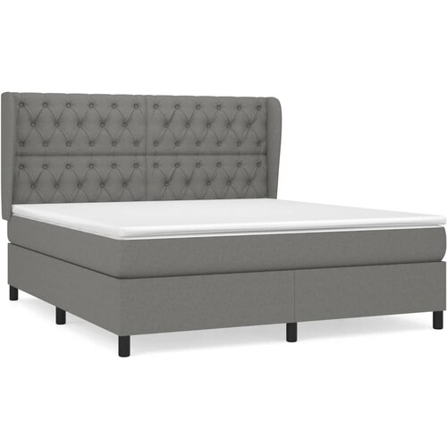 Maison Chic Box spring postelja - Vzmetna postelja z vzmetnico temno siva 160x200 cm blago SL14483, (21905075) Cene