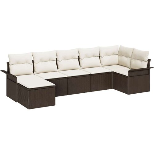  Set vrtnih kauča od 7 dijelova s jastučićima smeđi poli ratan  2-sjedalni vrtni kauč s pohranom i jastučićima smeđi poli ratan Cijene