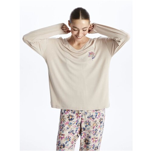 LC Waikiki LCW DREAM Women&amp;#039;s V-Neck Floral Long Sleeve Pajamas Set Slike