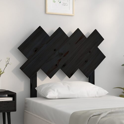 VidaXL Uzglavlje za krevet Crno 92x3x81 cm od masivne borovine Slike