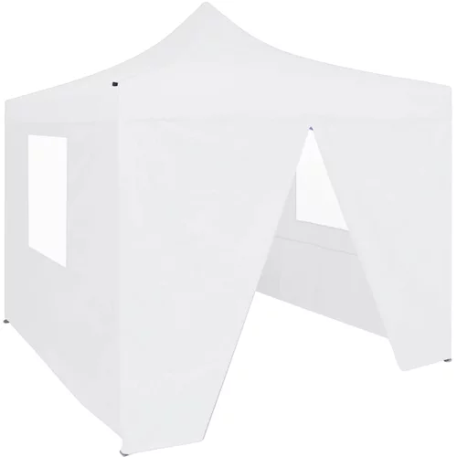 vidaXL profesionalen zložljiv vrtni šotor s 4 stranicami 2x2 m bel
