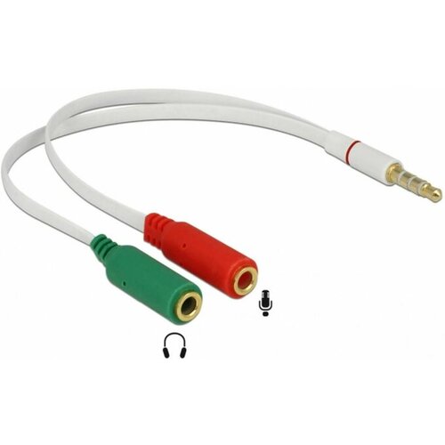 Delock Adapter-AVDIO Jack 3,5M 4-pin - 2x3,5Ž 20cm CTIA 65447 Cene