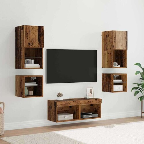 TV zidne jedinice 8 pcs Staro drvo Konstruirano drvo Cene