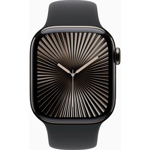Apple Watch S10 Cellular 46mm Slate titanium case with Black sport band - S/M, (21681432) Slike