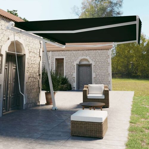  Prostostoječa ročno zložljiva tenda 450x350 cm antracitna, (20728524) Cene