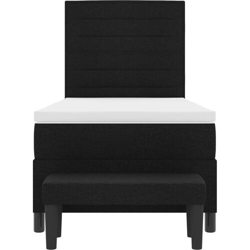  Krevet s kutijom s madracem i klupom Crna 90x190 cm Tkanina Slike