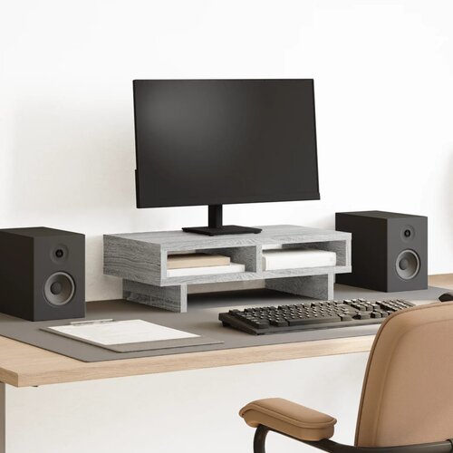 Stalak za monitor siva boja hrasta 50x27x15cm konstruirano drvo Cene