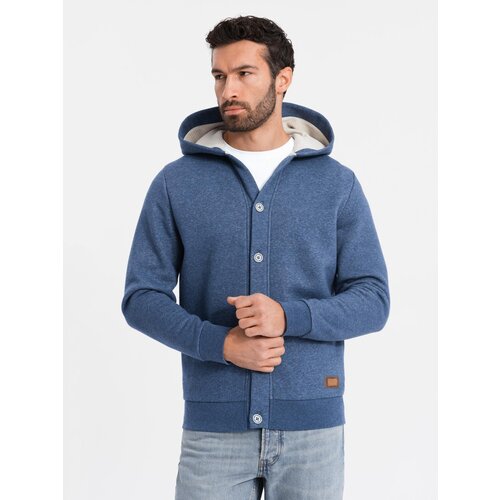 Ombre Unzipped cotton men's sweatshirt bomber - maroon Slike