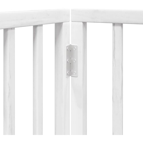  Vrata za pse s vrata&amp;scaron;cima 8 panela sklopiva 640 cm drvo topole Bijela 80 x 90 x 2 cm Slike