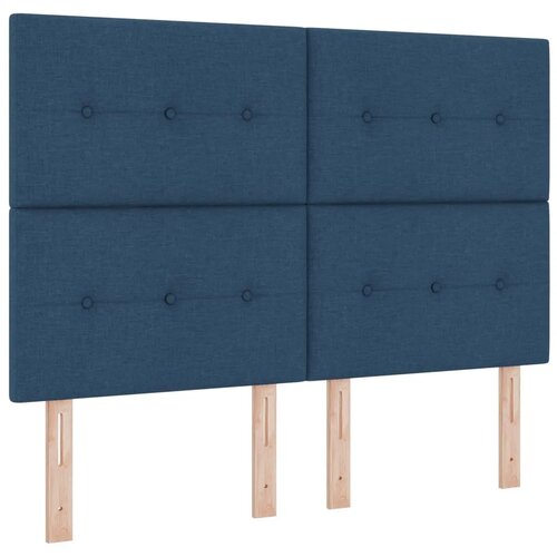  Krevet od pjene s madracem i LED-om Plava 160 x 200 cm Tkanina - Plava 160 x 200 cm Pro&amp;scaron;iveno gumbima Slike