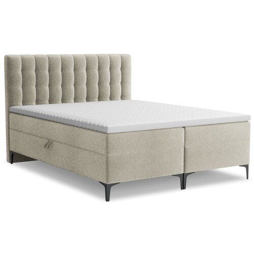 Makamii Smeđe-sivi boxspring krevet s prostorom za odlaganje 160x200 cm Puhala – Cijene