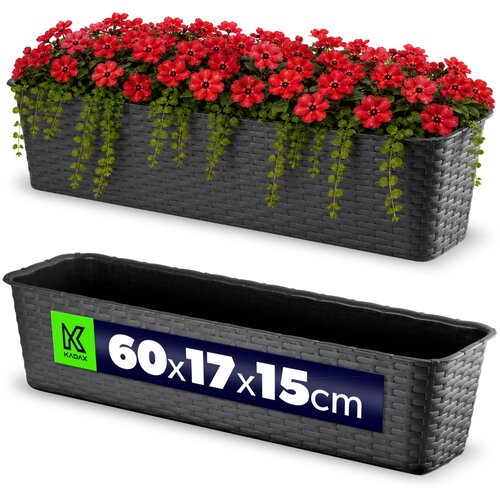 KADAX Balkonski lonec 60 cm Cvetlični lonec za balkon antracit, (5000346410) Cene