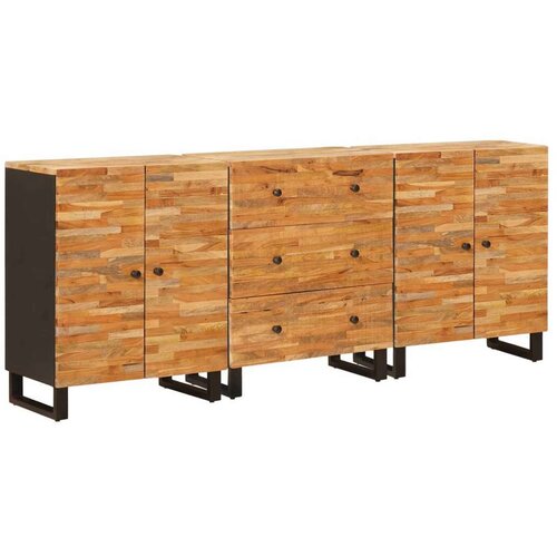  Strani šal 3 pcs Rjava 60 x 33 x 75 cm Masiven les manga, (5000162942) Cene