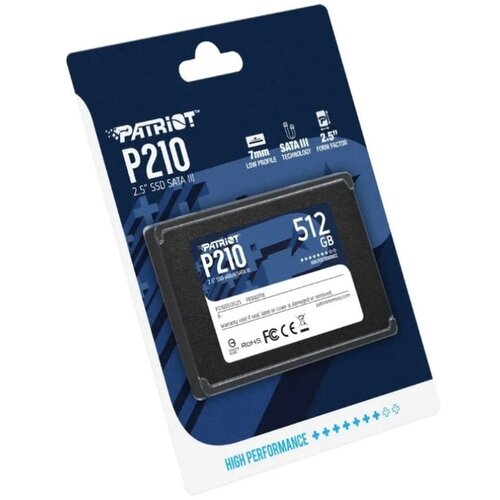 Patriot SSD 2.5 SATA 3 512 GB P210 520 MB/s/ 430 MB/s P210S512G25 Slike