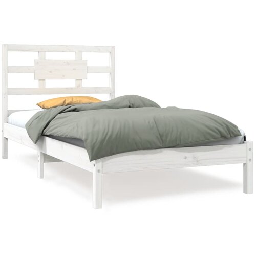 VidaXL Posteljni okvir bel iz trdnega lesa 100x200 cm, (20905233) Slike