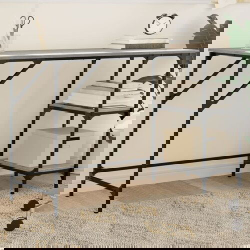 VidaXL Radni stol boja hrasta 120x50x75 cm metal i konstruirano drvo Slike
